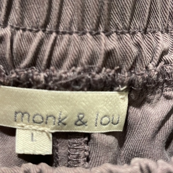 Monk & Lou Mauve Cuffed Pants - Size Large - Picture 2 of 6